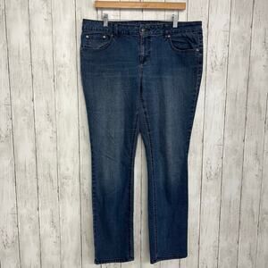Apt. 9 Blue Mid Rise Short Ankle Straight Leg Casual Denim Women's Jeans 14